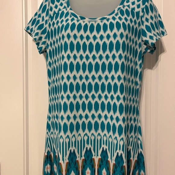 Lemmie for Nina Leonard Women's Boho Multicolor Dress S/M Knee Length - Picture 7 of 9